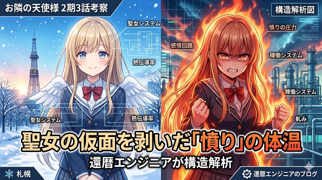 『お隣の天使様』第2期 第3話。夜の自室で、真昼への深い愛おしさと誠実な決意を噛み締める藤宮周。夜の静かな光に照らされ、少し潤んだような瞳と、大切なものを守り抜こうとする優しくも強い眼差しが印象的なシーンカット。